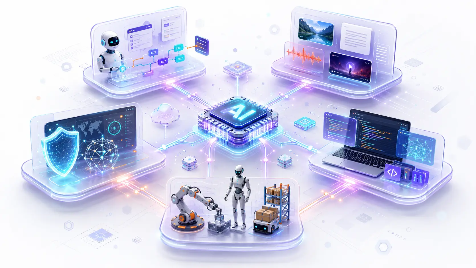 Artificial Intelligence skills roadmap showing Python, Prompt Engineering, RAG, AI Agents, Vector Databases, and MLOps.
